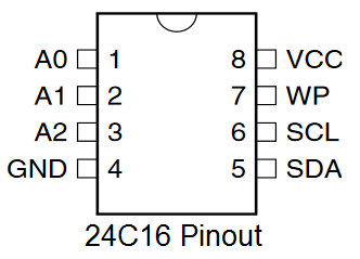 EEPROM 24c16 Pinout